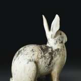 A CARVED WOOD MODEL OF A HARE - photo 1