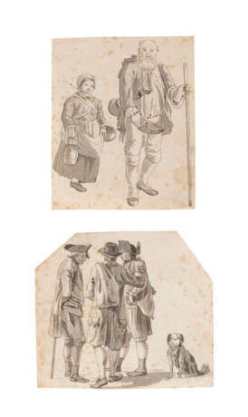 Johann Ludwig Aberli (Attr.). Zwei Kleine Figurenstudien - Foto 1