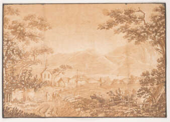 Gebirgslandschaft Mit Figurenstaffage