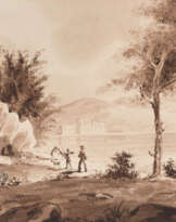 Landschaft Mit See Und Figurenstaffage