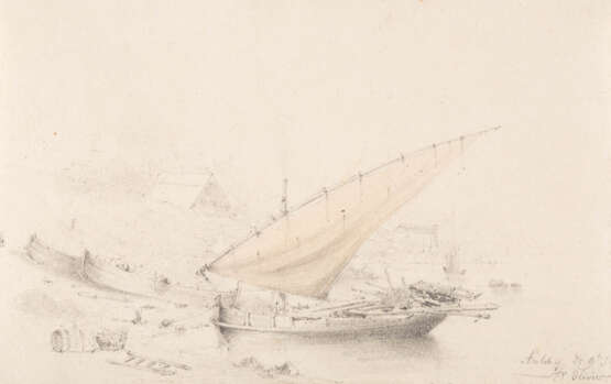 Heinrich Von Olivier. Studie Mit Boot An Der Küste (Bei Antibes) - фото 1