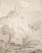 Landschaftsstudie Mit Burg