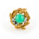 Chrysopras-Ring Mit Diamantbesatz - photo 1