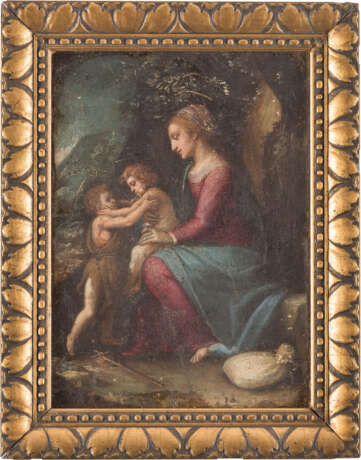 Italienischer Meister. Maria Mit Dem Christus- Und Johannesknaben - Foto 2