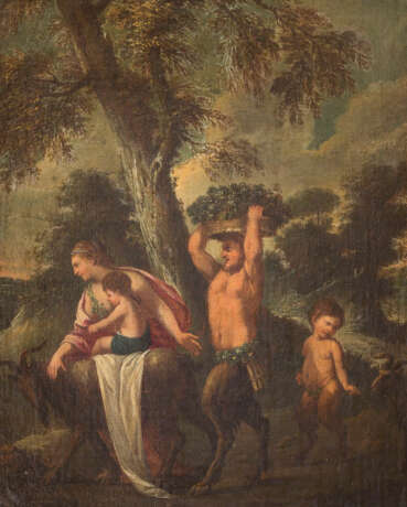 Nicolas Poussin (Schule). Venus Und Cupido Mit Panfamilie Und Ziegen - фото 1