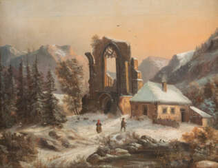 Klosterruine In Winterlandschaft