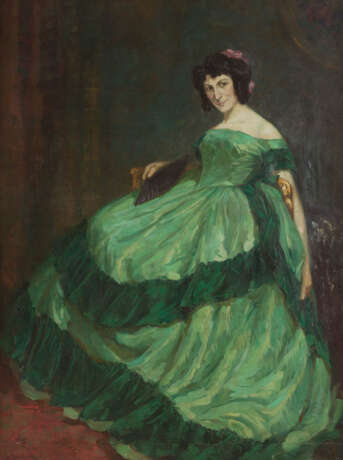 Betty Heldrich. Dame In Grünem Kleid - photo 1