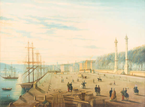 Ferdinand Lepié (Attr.). Sonnenuntergang Über Dem Hafen Von Bordeaux - фото 1