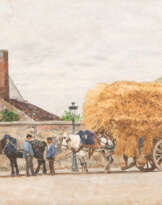 Heuwagen Am Stadtrand