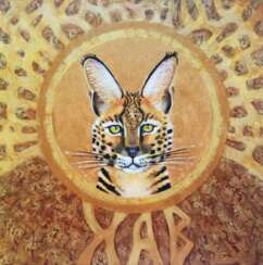 Serval.The decorative portrait of the a totem animal / Serval. Totem Animal Portre