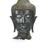 A BRONZE HEAD OF BUDDHA SHAKYAMUNI - photo 1