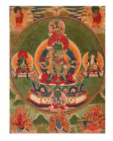 A SET OF FIVE PAINTINGS OF THE FIVE TANTRIC BUDDHAS - фото 2