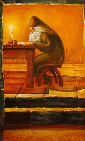 Картина «Аскетическая ночь», Холст, Масляные краски, Концептуализм, Исторический жанр, 2000 г. - фото 3