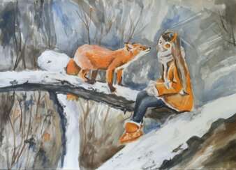 Girl and fox