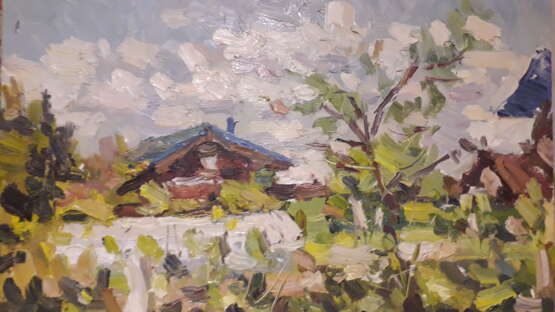 Painting “Now at the dacha”, Canvas, Oil paint, Impressionist, Landscape painting, 2019 - photo 1