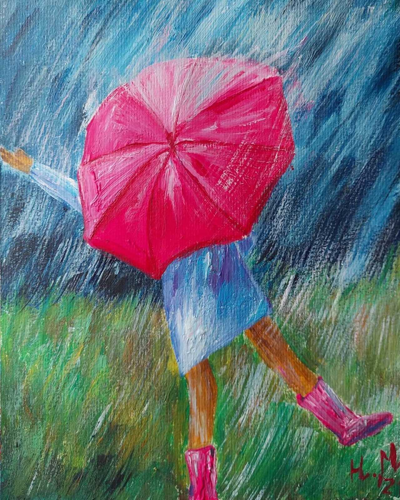 картинa Акварельная бумага Акриловые краски — купить онлайн. картинa «Весенний  дождь» от художника Наталья Матишак, город Люберцы для интерьера или в  подарок с параметрами: Акварельная бумага, Акриловые краски, Россия, 2021  года создания |