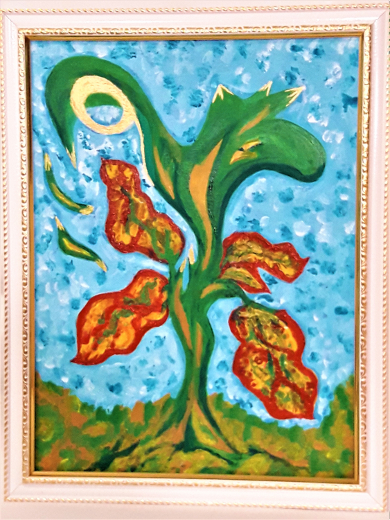 Canvas on cardboard Acrylic painting — buy online. ”А в чистом поле