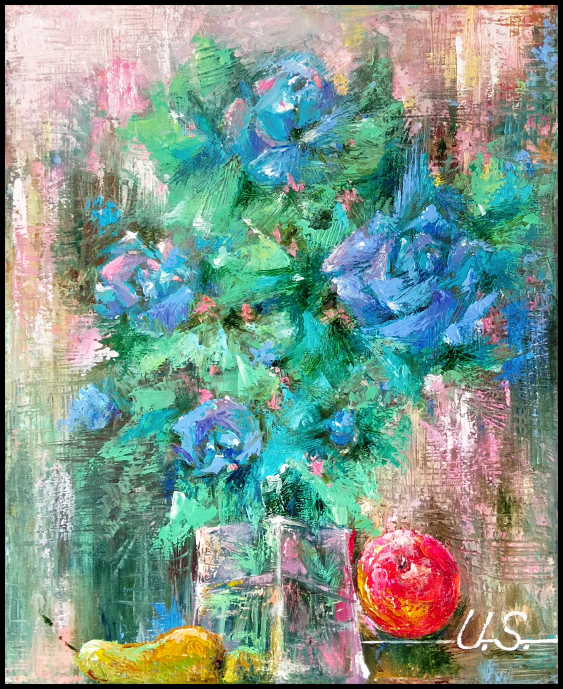 Still life, современный реализм Realism, цветы Canvas on the subframe ...