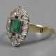 Art déco-Ring mit Smaragd und Diamanten - photo 1