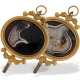 UhrenschlüsseLänge: außergewöhnlich großer, napoleonischer Anhänge-Uhrenschlüssel mit großem, äußerst dekorativen Achat, Frankreich um 1800 - фото 1