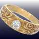 Ring: sehr schöner und seltener Diamantring aus der Zeit des Jugendstils, um 1920 - Foto 1