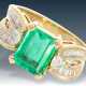 Ring: ehemals sehr teurer Goldschmiedering mit Smaragd und Diamanten - фото 1
