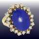 Ring: außergewöhnlicher und dekorativer Lapislazuli/Brillant-Goldschmiedering - photo 1