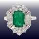 Ring: wertvoller und sehr dekorativer vintage Smaragd/Diamant-Damenring, Handarbeit, ca. 1,7ct Diamanten, Wertgutachten über 6200,-€ - Foto 1