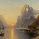 CARL BERTOLD 1870 - ? Fjordlandschaft Öl auf Leinwand. 71 - фото 1