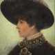 JULIEN CHARLE Porträt einer Dame mit Hut im Profil (1883) - фото 1