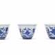 A SET OF THREE BLUE AND WHITE `LOTUS` CUPS - фото 1