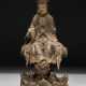 A CARVED WOOD FIGURE OF A SEATED BODHISATTVA - photo 1