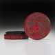 A FINELY CARVED LACQUER CIRCULAR BOX AND COVER - Foto 1