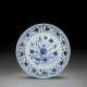 A RARE BLUE AND WHITE `LOTUS BOUQUET` DISH - photo 1