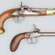 Konvolut von zwei Perkussionspistolen, deutsch und Frankreich 19.Jahrhundert - Foto 1