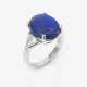 Ring mit einem kobaltblauen Schwarzopal und Diamanten - Foto 1