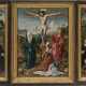 Flämisch (?) um 1520. Triptychon mit der Kreuzigung Christi - Foto 1