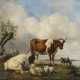 Hendrikus van de Sande Bakhuyzen. Junge Hirtin mit ihrem Kind und Vieh am Wasser - фото 1