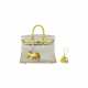 A SET OF TWO: A CUSTOM GRIS PERLE & LIME CH&#200;VRE LEATHER BIRKIN 25 WITH ROSE GOLD HARDWARE & A ROD&#201;O CHARM PM - photo 1