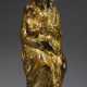 Skulptur „Muttergottes“, Metall vergoldet auf Eisenthron, um 1800, Sockel verso bez. "Andenken von Maria Zell", H. 13,9cm, berieben - Foto 1