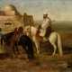 Davidson, Charles Grant (1824-1902) "Zwei Araber mit Pferden außerhalb der Stadt", Öl/Leinwand wohl doubliert, u.l. sign., 51x61cm (m.R. 60,5x70,5cm), rest., leicht verschmutzt - photo 1