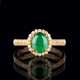 Natürlicher Jade-Ring mit Brillant-Besatz. - Foto 1