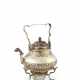 A GERMAN SILVER-GILT AND ENAMEL TEA KETTLE, STAND AND LAMP - фото 1