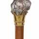 A JEWELED GOLD-MOUNTED WALKING STICK SET WITH A LARGE BAROQUE PEARL - photo 1