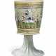 A VENETIAN ENAMELED OPAQUE WHITE GLASS GOBLET - фото 1