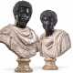 TWO BRONZE AND MARBLE BUSTS OF EMPERORS MARCUS AURELIUS AND LUCIUS VERUS - photo 1