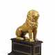 A SEATED GILT-BRONZE MODEL OF A LION, FORMERLY AN AUTOMATON ELEMENT - фото 1