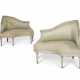 PAIR OF LOUIS XVI GREY AND WHITE-PAINTED CANAPES D`ANGLE - фото 1