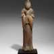 A WOOD SCULPTURE OF A STANDING FEMALE SHINTO DEITY - photo 1