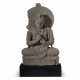 A GREY SCHIST FIGURE OF A SEATED BODHISATTVA - photo 1